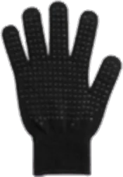Heat-protective glove included with the brush
